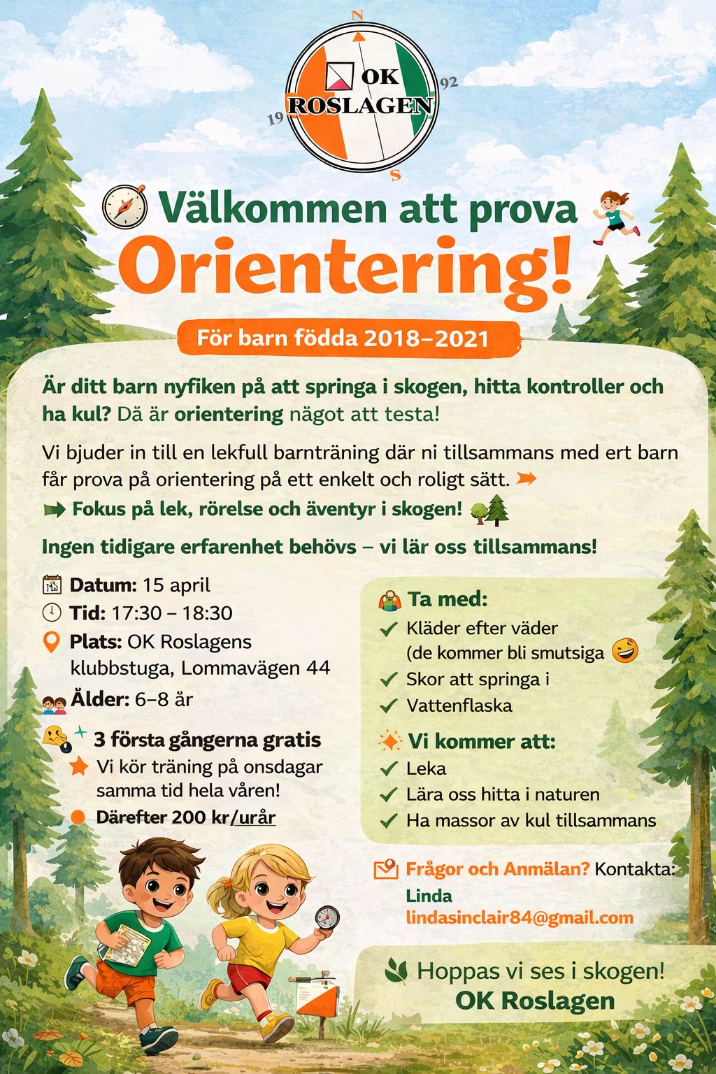 image: Inbjudan till barnträning